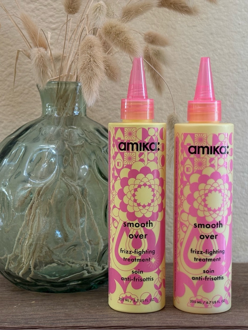 Pack of 2 Amika Smooth Over Frizz Fighting Treatment 6.7oz New & Authentic